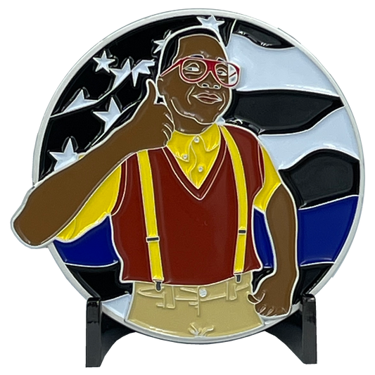 BL10-002 Urkel BLUE Family Matters thin blue line police challenge coin