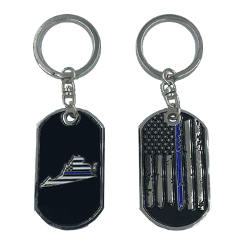 HH-003 Virginia Thin Blue Line Challenge Coin Dog Tag Keychain Police Law Enforcement