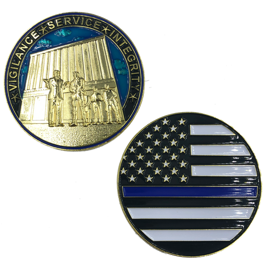 J-016 Thin Blue Line Trump MAGA at The Wall CBP Challenge Coin