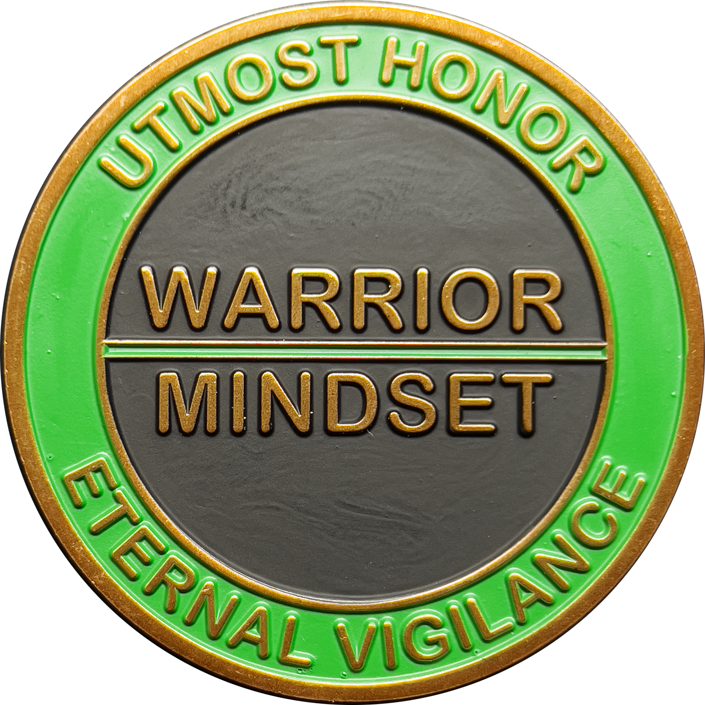 GL8-005 Warrior Mindset Challenge Coin Thin Green Line Border Patrol Agent Army Marines
