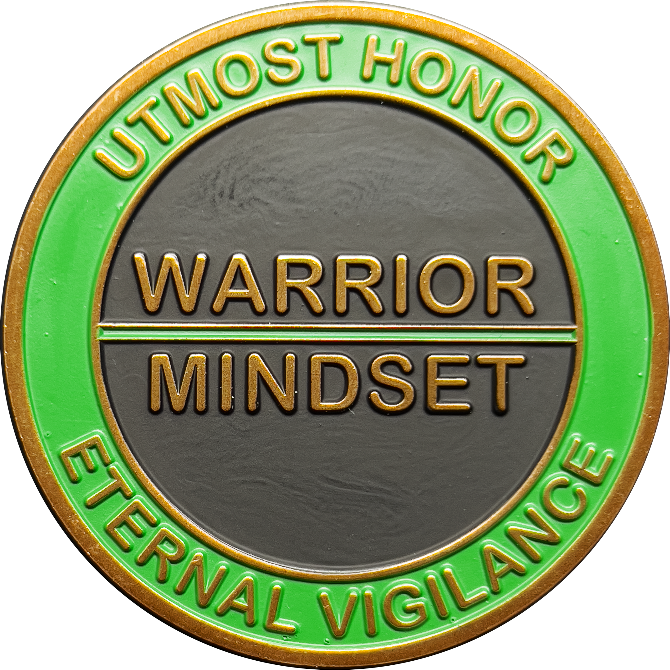GL8-005 Warrior Mindset Challenge Coin Thin Green Line Border Patrol Agent Army Marines