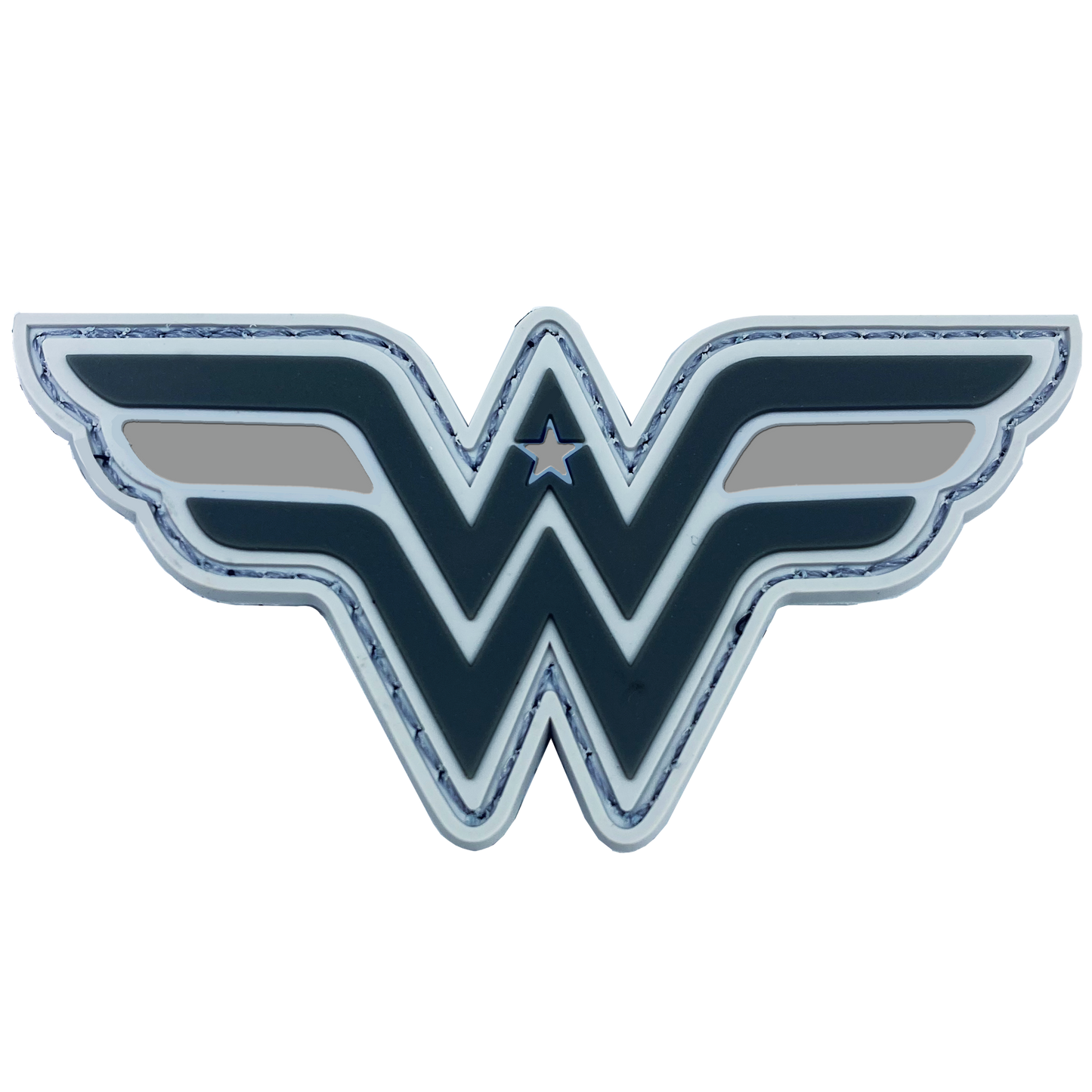 DL6-09 Wonder Woman inspired Women in Law Enforcement Thin Gray Line Corrections Correctional Officer CO Patch hook and loop back PVC