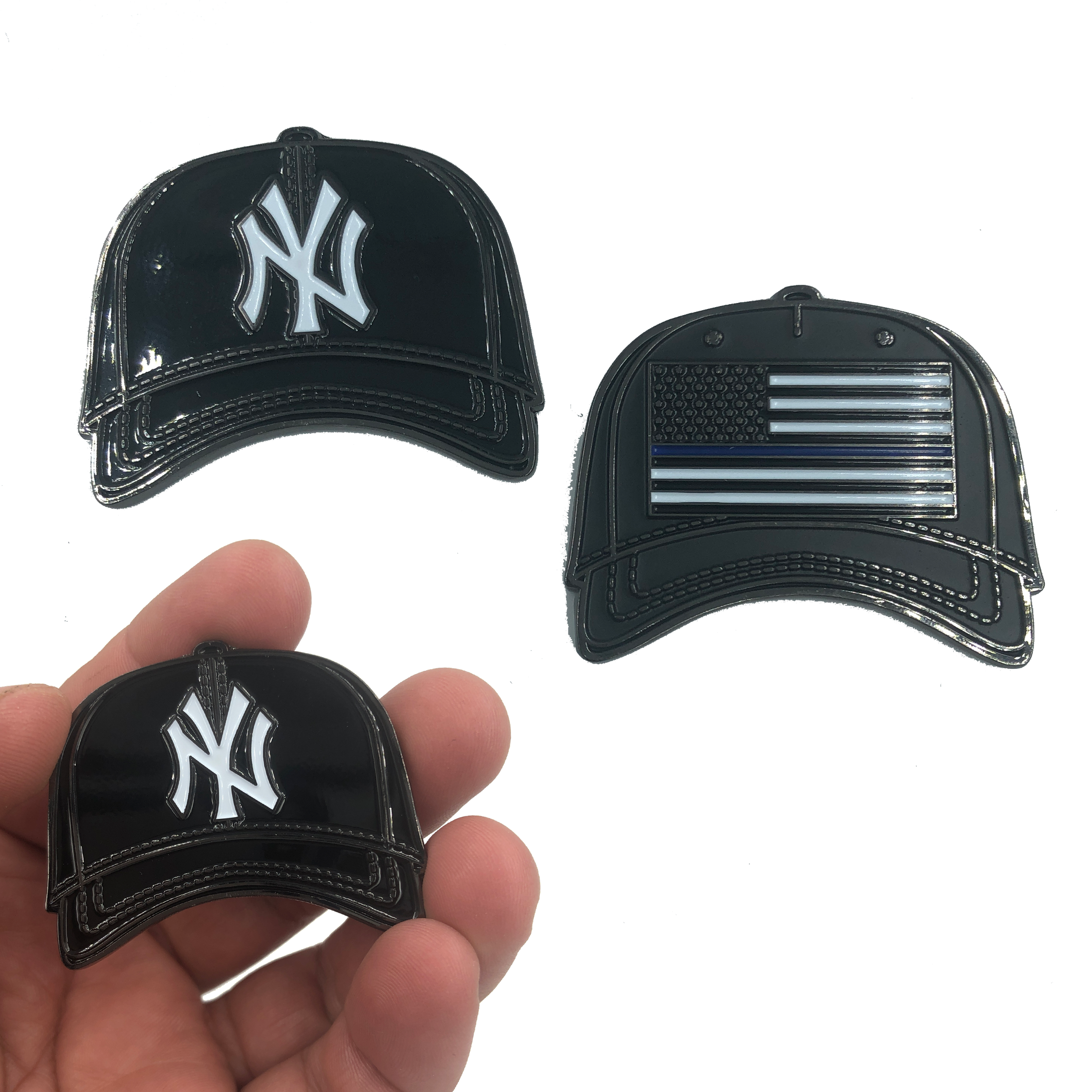 FF-011 New York Yankees Hat Thin Blue Line Challenge Coin Police NYPD Jeter