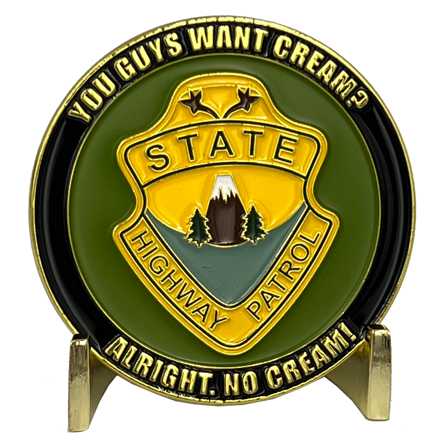 EL12-004 Super Troopers Mustache Rides Challenge Coin Police State Trooper you guys want cream