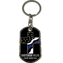 GL5-005 Police Officer Prayer Saint Michael Protect Us Matthew 14:30 Challenge Coin Dog Tag Keychain Thin Blue Line