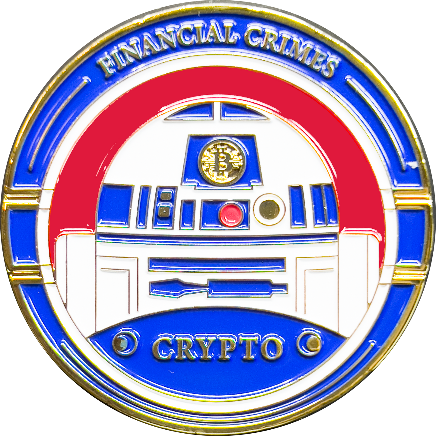 GL10-001 R2-D2 Financial Crimes Task Force Challenge Coin R2D2 HSI DEA FBI ATF NYPD IRS