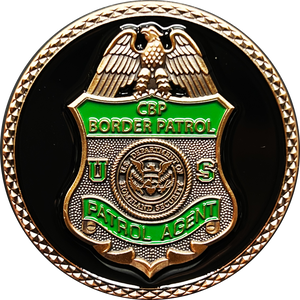 GL6-002 CBP Border Patrol Agent Rock Out Thin Green Line Flag Challenge Coin BPA