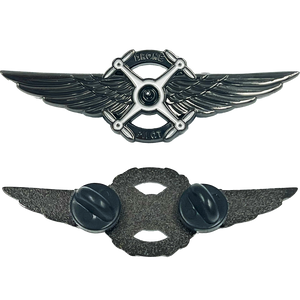 BL5-013 Full size UAS FAA Commercial Drone Pilot Wings pin Black Tactical
