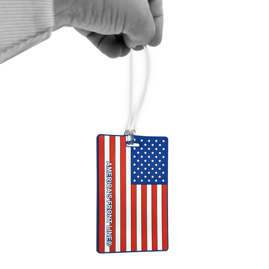 BL4-023 American Flag USA Luggage ID Tag Military Veteran Patriotic Gift for suitcase