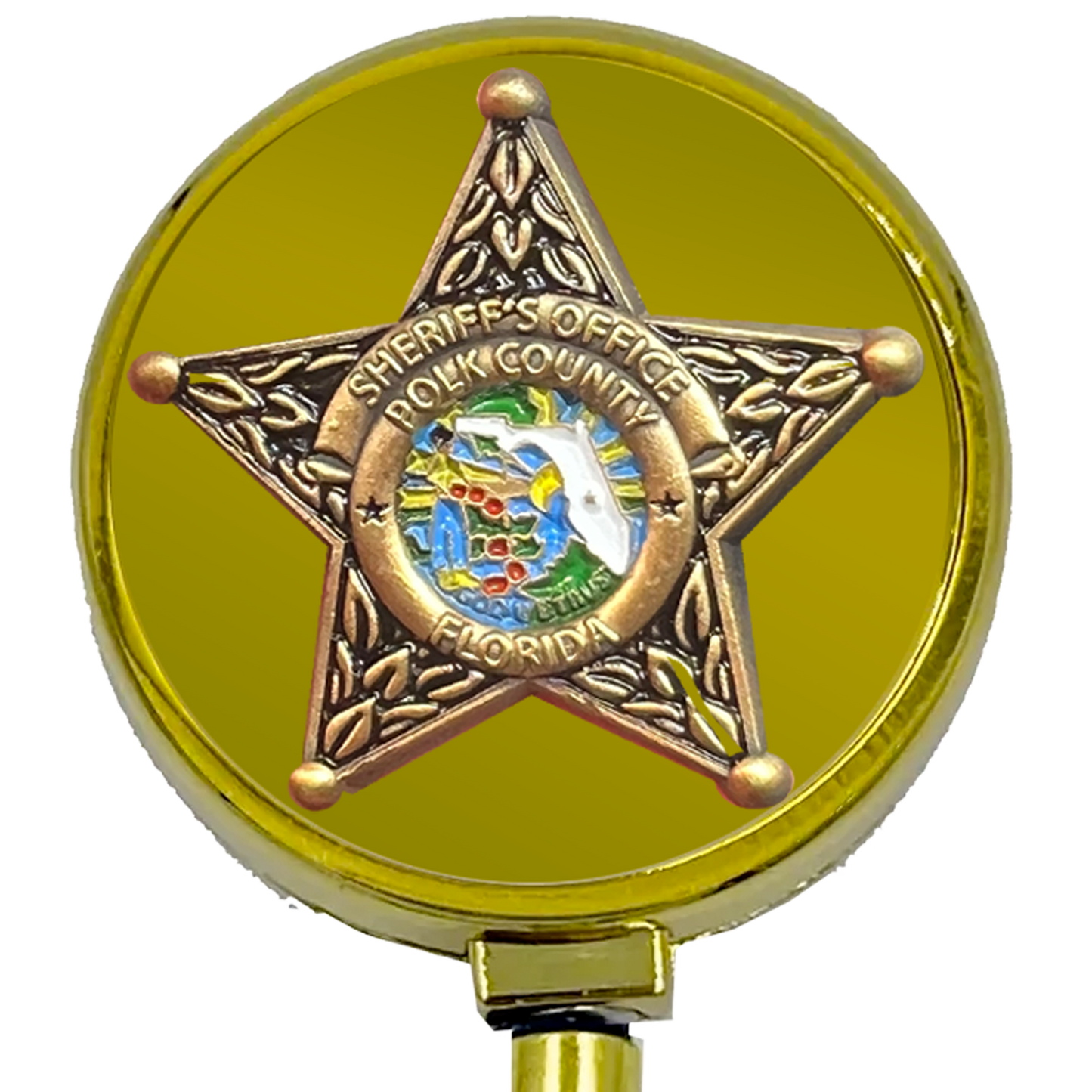 GL6-006 Polk County Florida Deputy Sheriff Metal ID Reel retractable Card Holder Grady Judd
