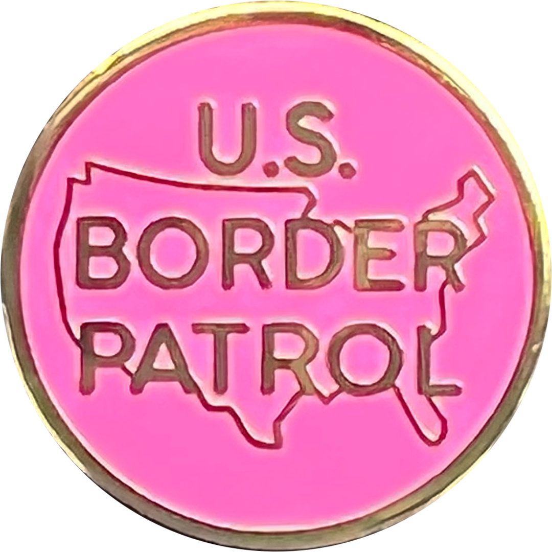 PBX-001-C CBP US Border Patrol cloisonné lapel pin thin PINK line Breast Cancer Awareness survivor