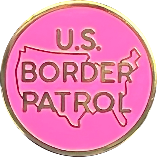 PBX-001-C CBP US Border Patrol cloisonné lapel pin thin PINK line Breast Cancer Awareness survivor