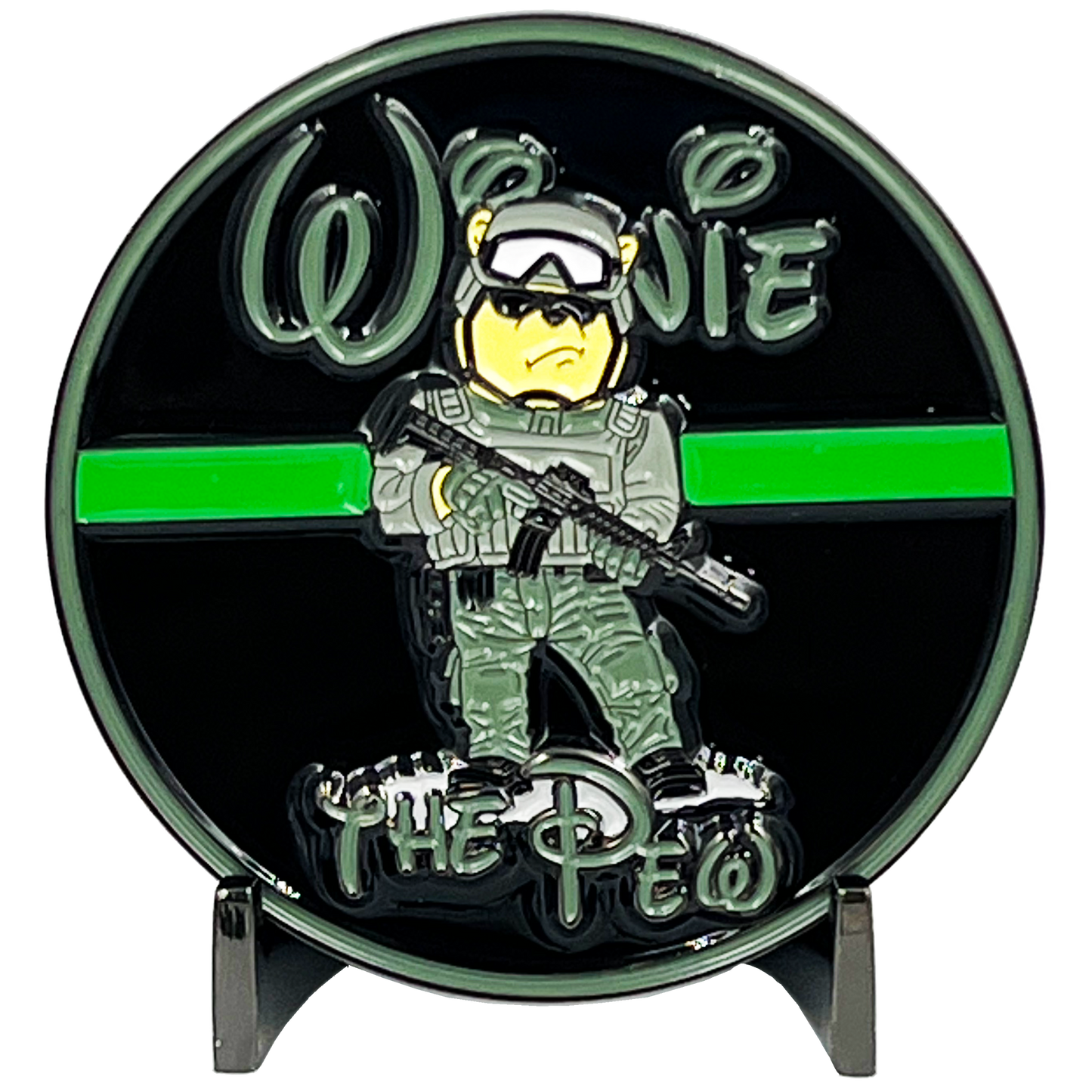 EL13-018 Thin Green Line Operator Bortac SRT SWAT Border Patrol Military Deputy Sheriff Challenge Coin