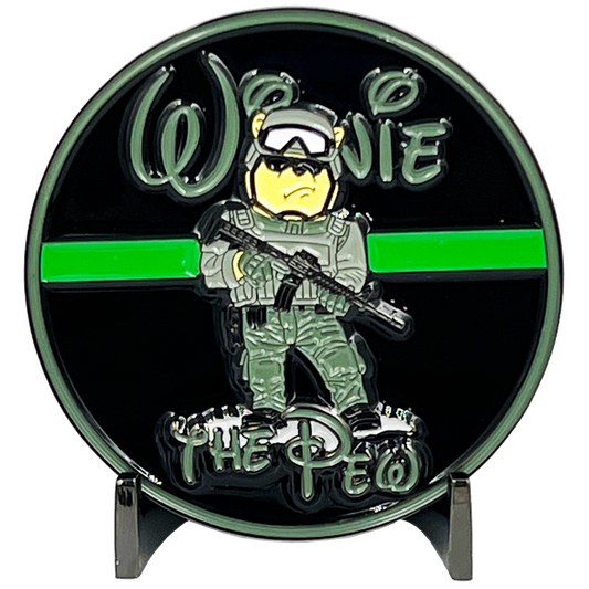 EL13-018 Thin Green Line Operator Bortac SRT SWAT Border Patrol Military Deputy Sheriff Challenge Coin
