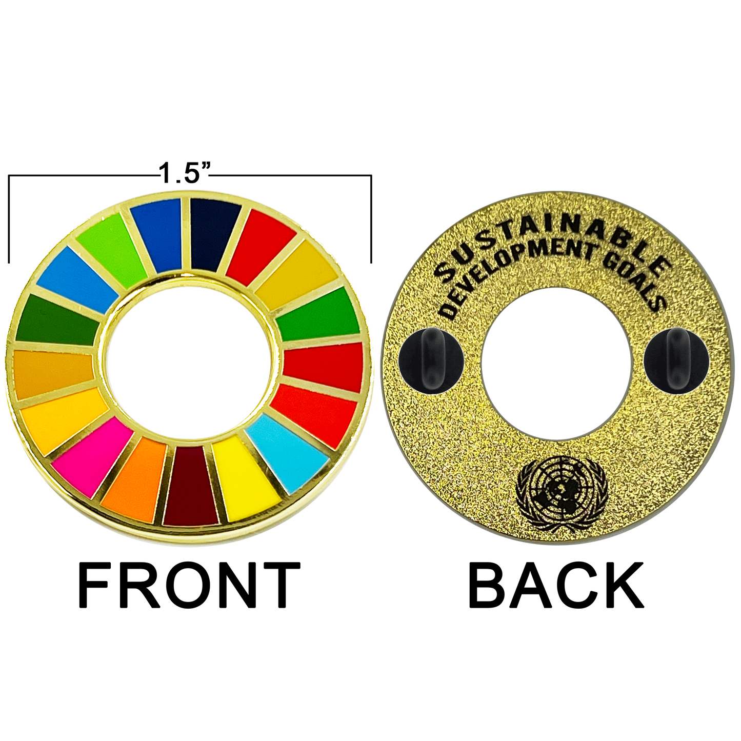 GL3-004 UN 17 Sustainable Development Goals United Nation not NATO Global Goals Lapel Pin Blueprint for Peace