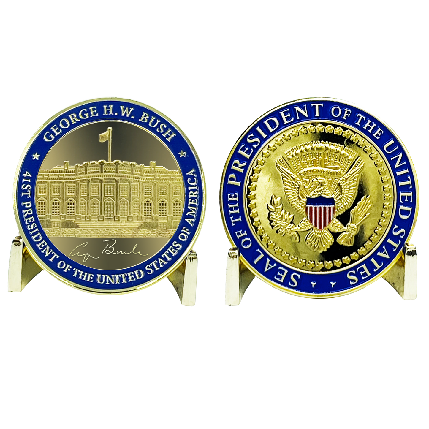 BL4-001 41st President George H.W. Bush Challenge Coin White House POTUS HW Bush coin