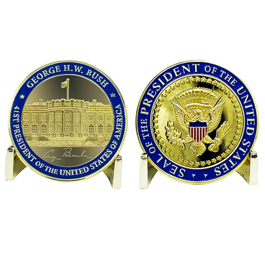 BL4-001 41st President George H.W. Bush Challenge Coin White House POTUS HW Bush coin