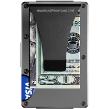 Gray Wallet Money Clip RFID Blocking Front Pocket Wallet Premium Minimalist Wallets for Men Minimalist Slim Credit Card Holder Business Card Holder Mens Aluminum Silver Metal Wallet