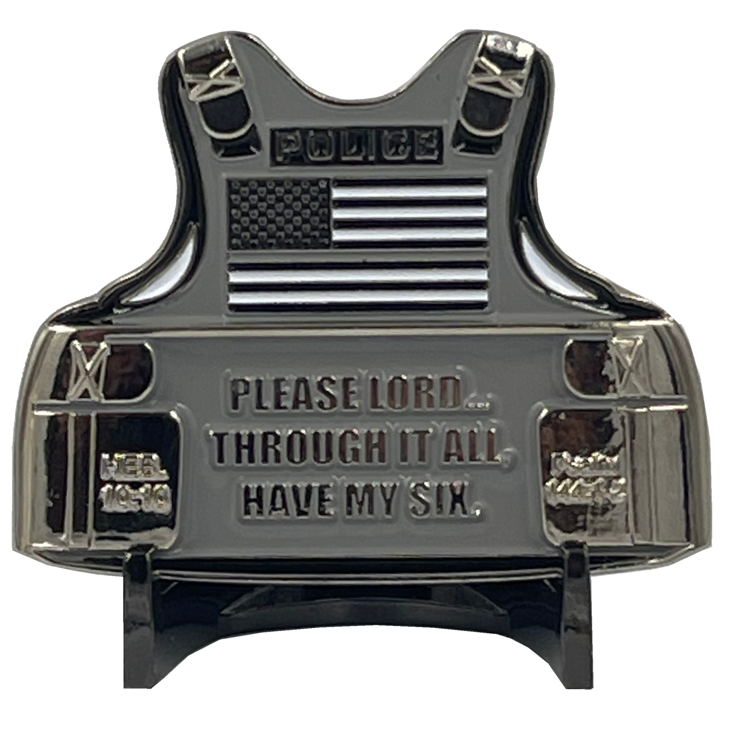 BL10-016 Correctional Officer's Prayer God Almighty Challenge Coin Thin Gray Line CO Corrections