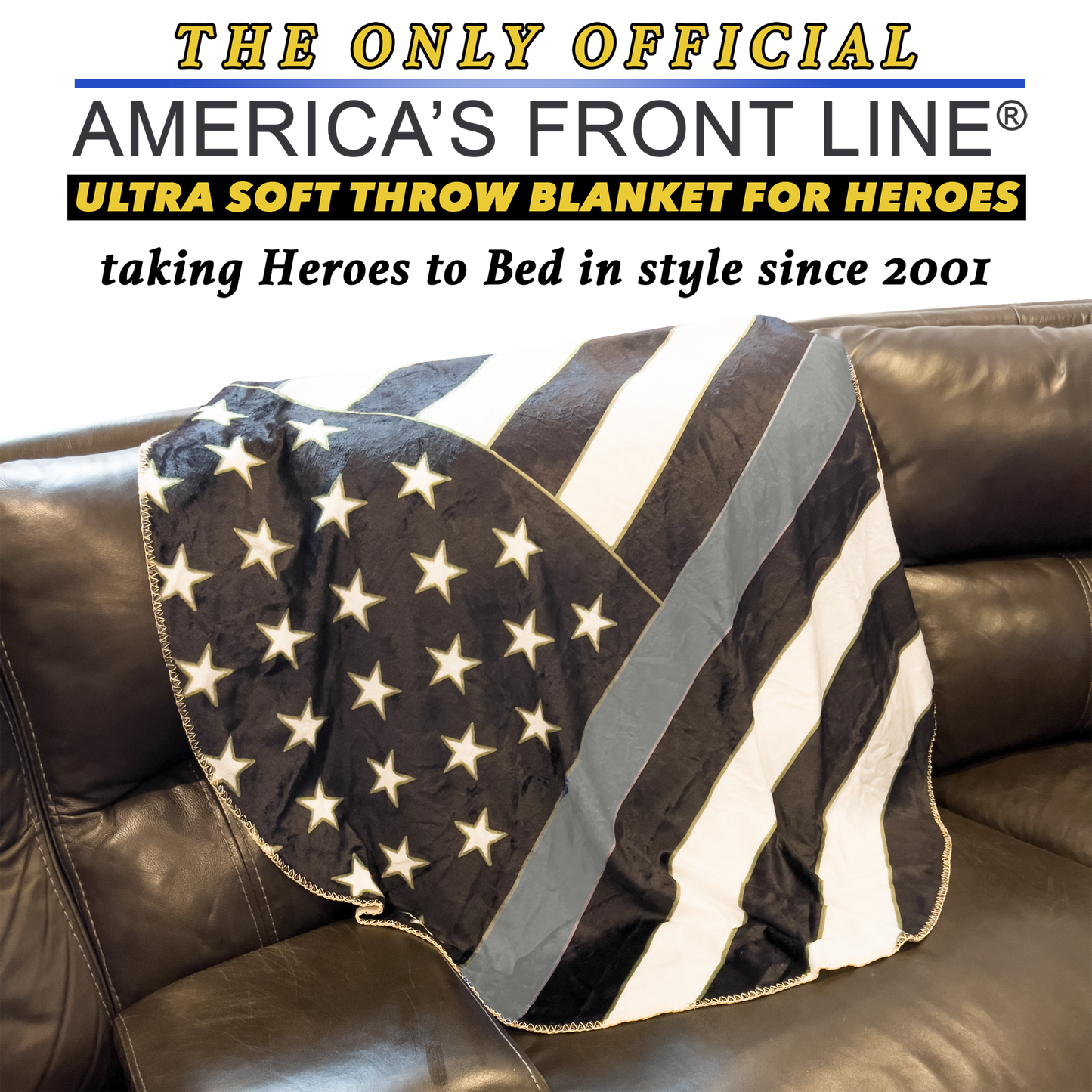 EL10-017 Official America's Front Line Thin Gray Line Correctional Officer Round Blanket Bedding Sofa Couch Throw