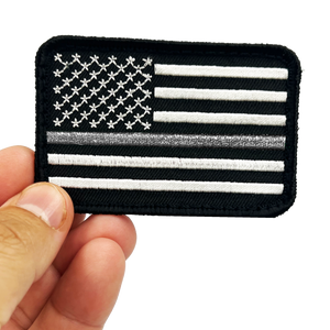 EL12-020 Thin Gray Line Correctional Officer CO Tactical Corrections Subdued American Flag Patch with hook and loop back embroidered