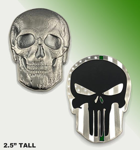 Thin GREEN line challenge coin (2.5" coin) Border Patrol Deputy Sheriff Police Army marines