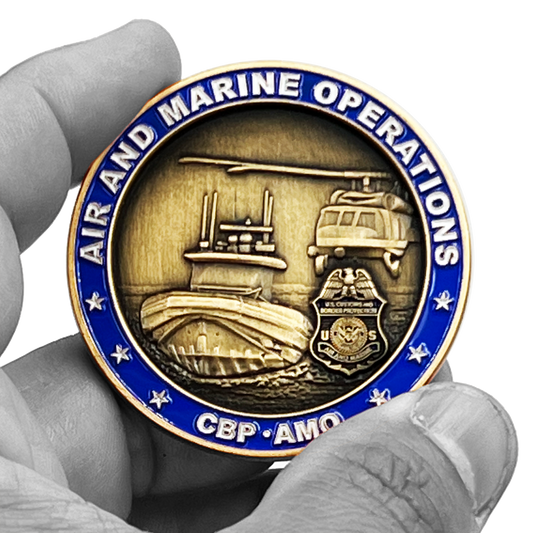 EL11-017 CBP Air and Marine Ops AMO Operations challenge coin Air Interdiction Agent Marine Agent