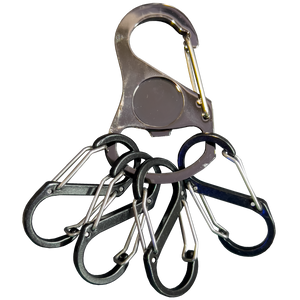 GL12-008 Carabiner Keychain with 4 carabiner clips and bottle opener function corrections police work