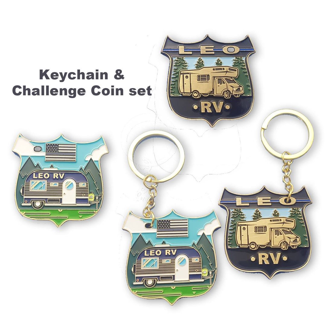 BL2-007 LEO RV Keychain and matching Challenge coin set