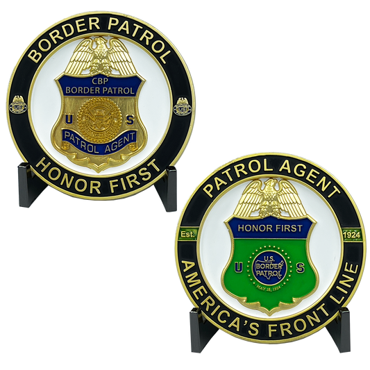 discontinued EL4-012 Border Patrol Agent Challenge Coin CBP BPA Challenge Coin Thin Green Line Honor First