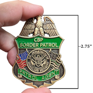 GL5-001 CBP Border Patrol Agent Thin Green Line Flag Challenge Coin BPA Proverbs 28:1 Lion