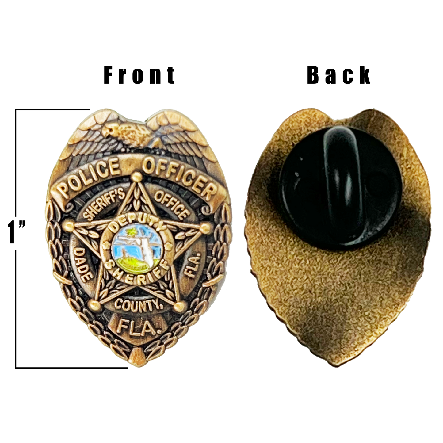 PBX-002-G Miami Dade Florida Police Department Deputy Sheriff Label Pin 1 inch
