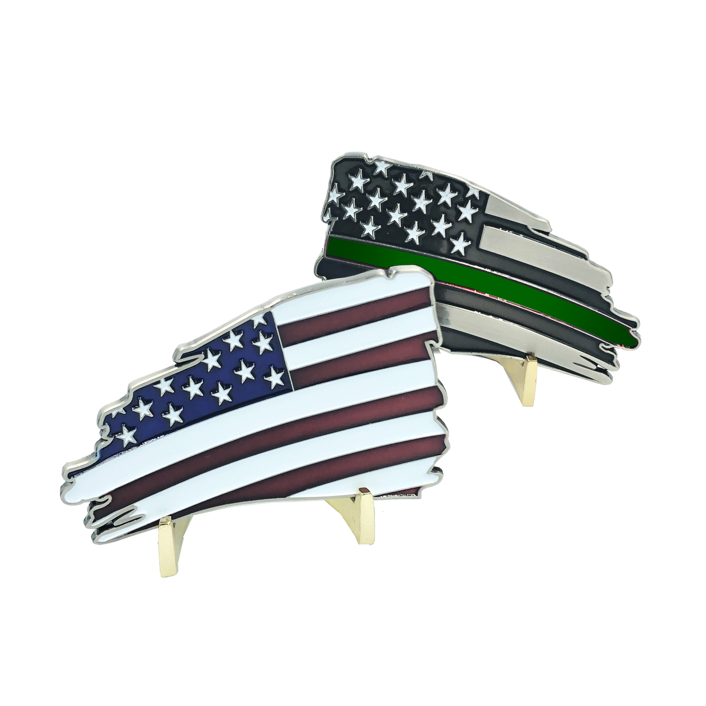G-001 Thin Green Line Old Glory American Flag Challenge Coin Police CBP Border Patrol Security Army Marines