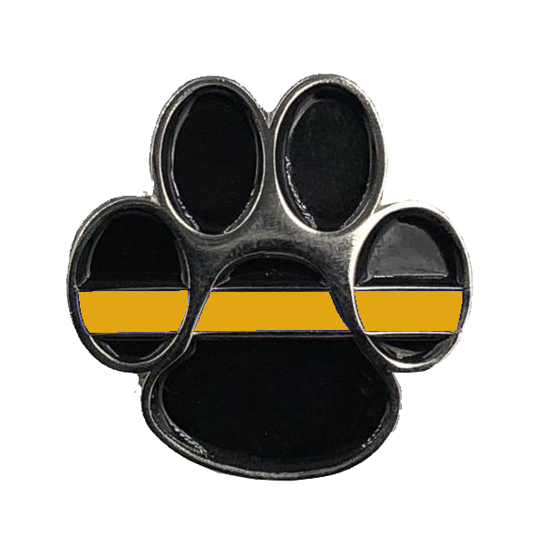 CL-014 K9 Paw Thin Orange Line Canine Lapel Pin Search and Rescue, EMT, EMS, Paramedic