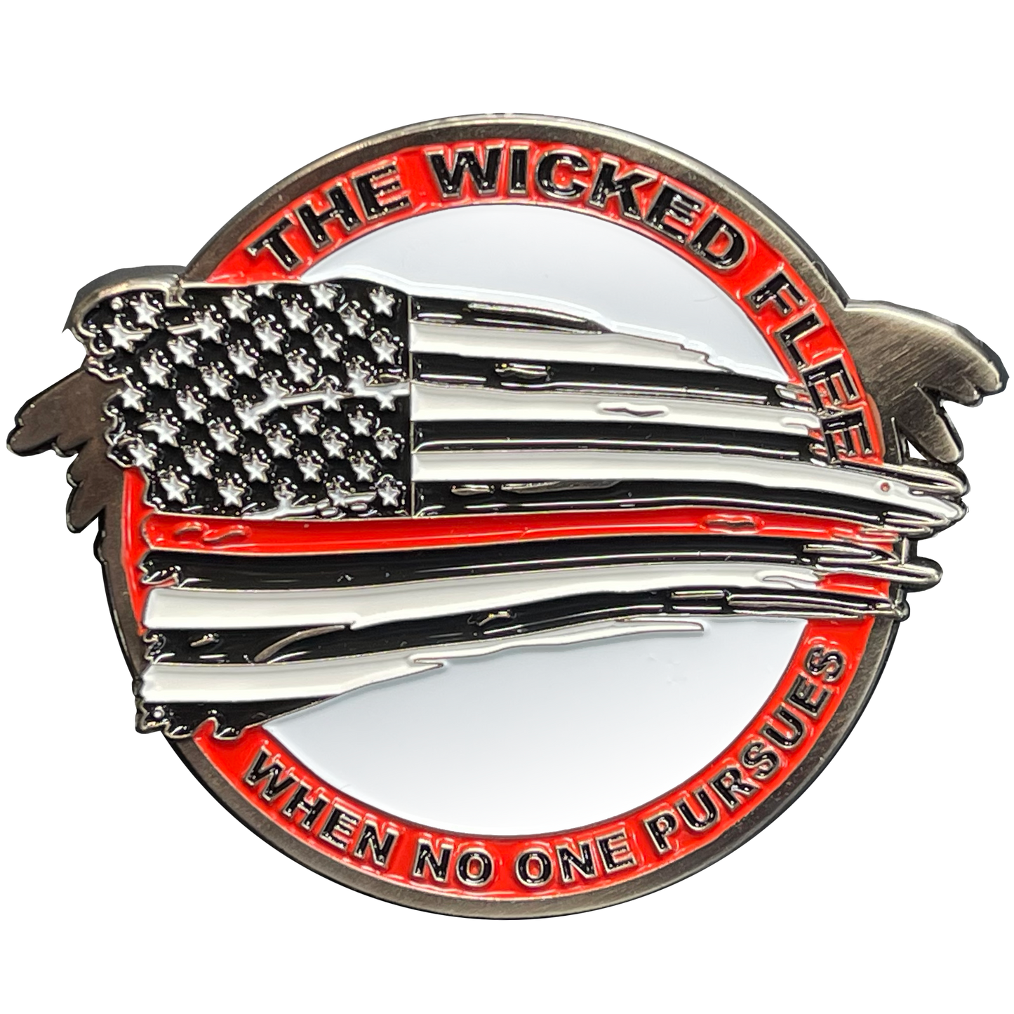 L-19 Thin Red Line Flag and Eagle Fire Fighter Challenge Coin Fire Department Fire House Firefighter