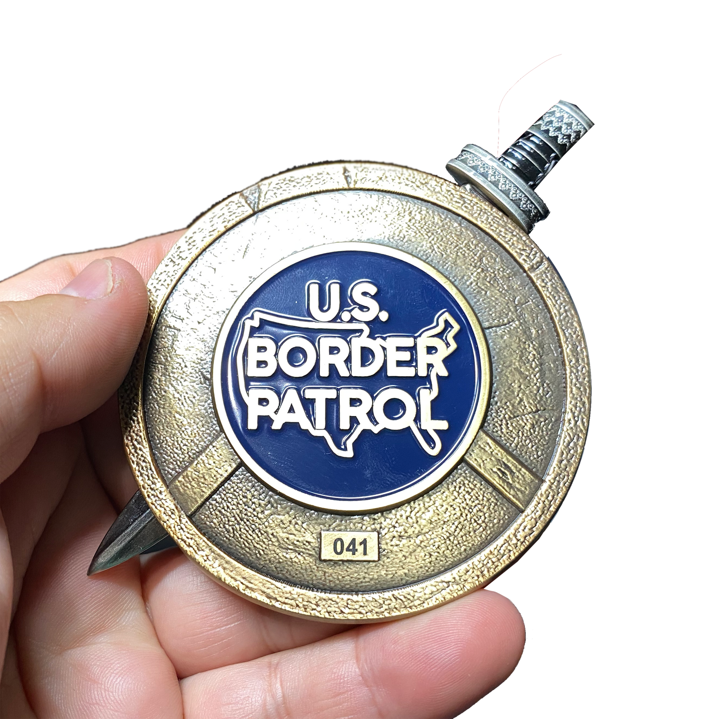 CL14-08 Border Patrol Agent CBP Honor First Shield with removable Sword Challenge Coin Set BPA