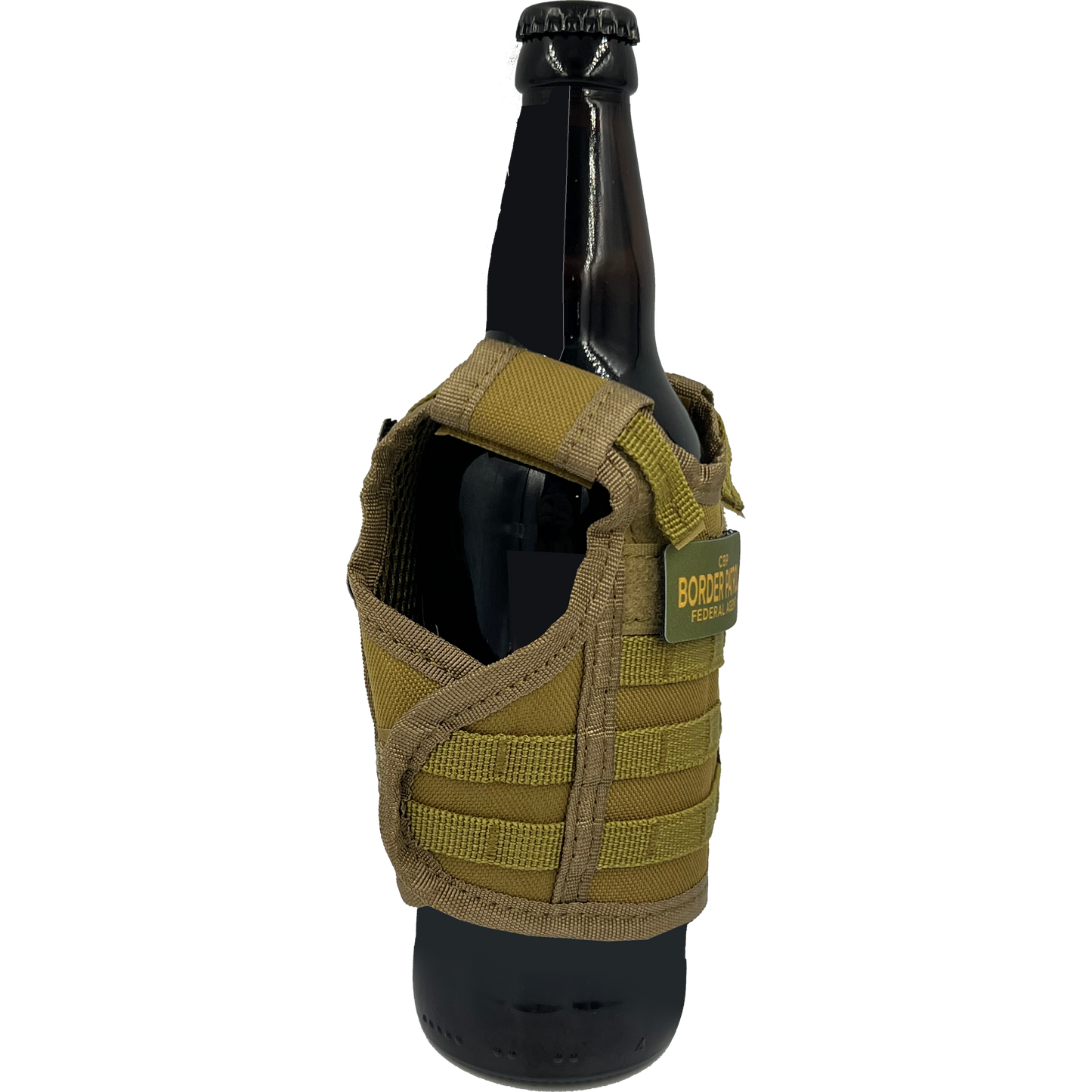 BRB-002-A Border Patrol Agent Tactical Beverage Bottle or Can Cooler Vest CBP BPA with removable patches perfect gift for Challenge Coin collectors