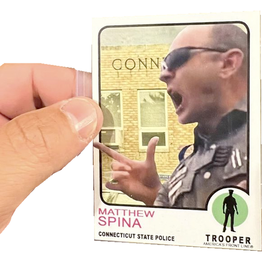 Trooper Spina Rookie baseball card style collectible CSP Connecticut State Police Trooper not a challenge coin
