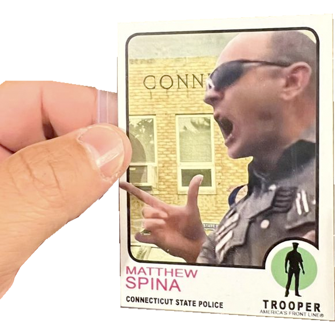 Trooper Spina Rookie baseball card style collectible CSP Connecticut State Police Trooper not a challenge coin