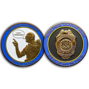 GL10-002 Trooper Matthew Spina Retired CSP Version 7 Challenge Coin Connecticut State Police CT